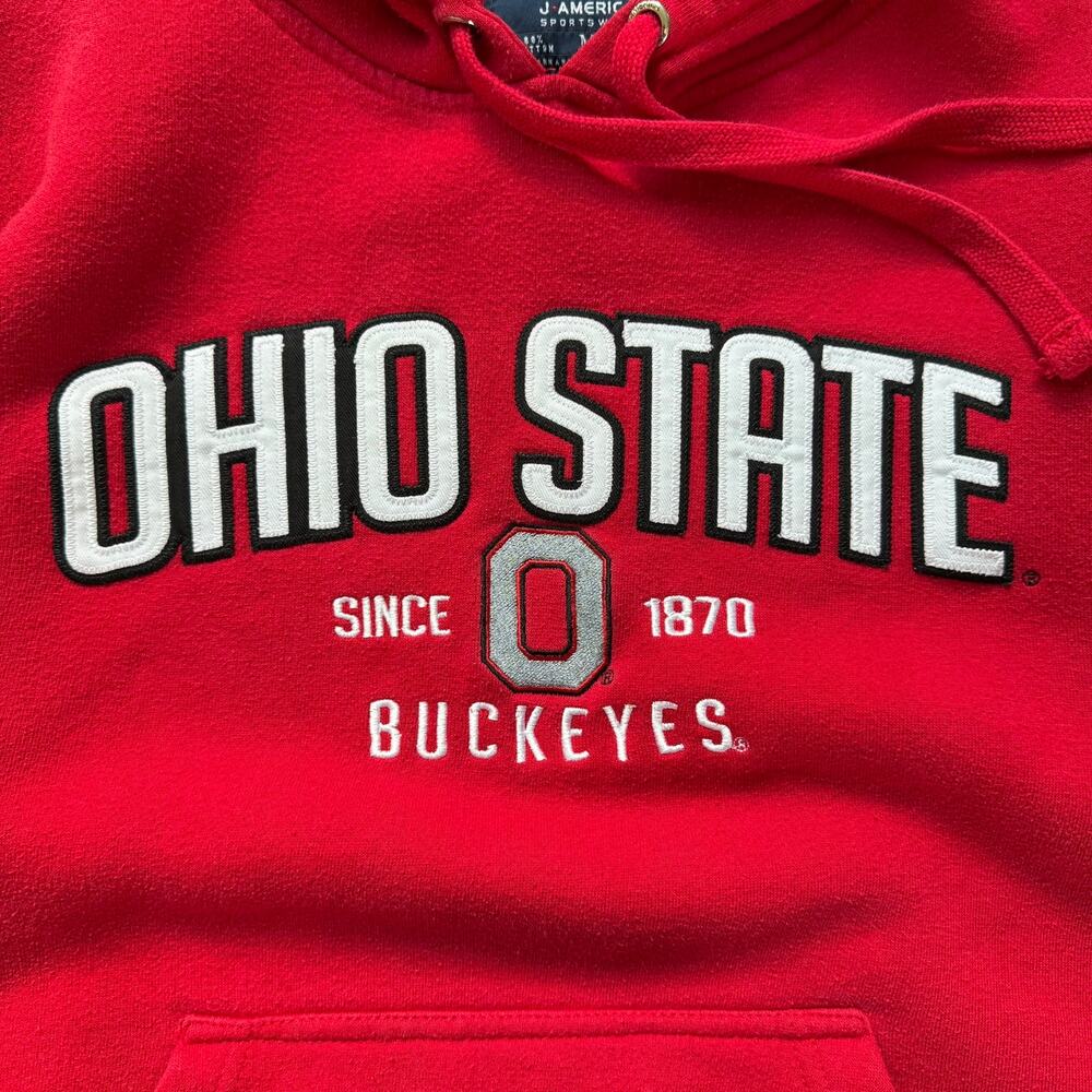 Ohio State Buckeyes Hoodie Red J America Sportswear Size M